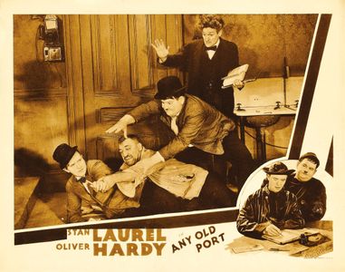 Oliver Hardy, Bobby Burns, Stan Laurel, and Walter Long in Any Old Port! (1932)