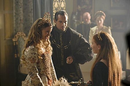 Jonathan Rhys Meyers, Tamzin Merchant, and Laoise Murray in The Tudors (2007)