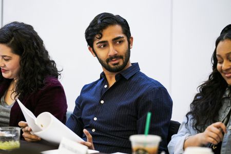 Vinny Chhibber and Aliyah Royale at the table read for The Red Line CBS