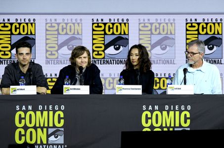 Maurissa Tancharoen, Jeff Bell, Jeff Ward, and Jed Whedon at an event for Agents of S.H.I.E.L.D. (2013)
