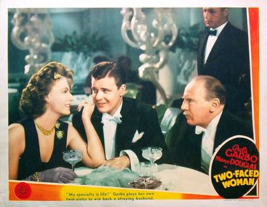 Greta Garbo, André Cheron, Robert Sterling, and Roland Young in Two-Faced Woman (1941)