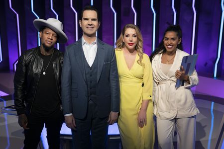 Jimmy Carr, D.L. Hughley, Katherine Ryan, and Mona Chalabi in The Fix (2018)