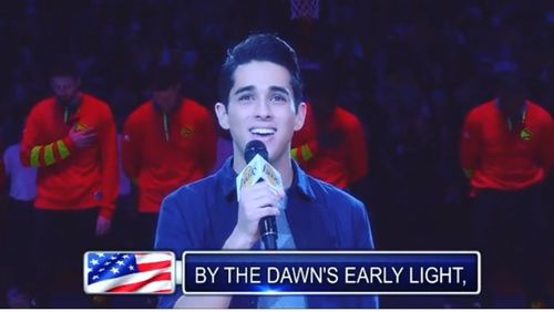 Kyle performing the National Anthem at Staples Center for the Los Angeles Lakers