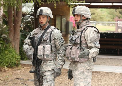Christopher Lowell and Parker Young in Enlisted (2014)