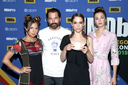 Tim Rozon, Melanie Scrofano, Dominique Provost-Chalkley, and Katherine Barrell at an event for Wynonna Earp (2016)