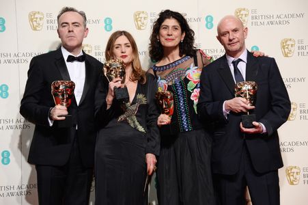 Finola Dwyer, Nick Hornby, Amanda Posey, and John Crowley at an event for The EE British Academy Film Awards (2016)