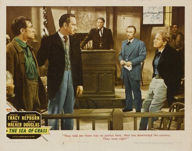 Spencer Tracy, Melvyn Douglas, Harry Carey, Stanley Andrews, Robert Armstrong, Trevor Bardette, and Robert Barrat in The