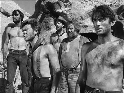 Gregory Peck, Robert Arthur, Charles Kemper, Harry Morgan, and John Russell in Yellow Sky (1948)