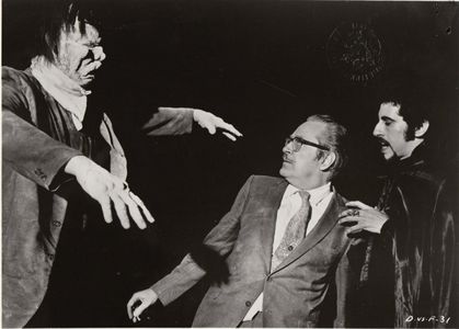 Forrest J. Ackerman, John Bloom, and Zandor Vorkov in Dracula vs. Frankenstein (1971)