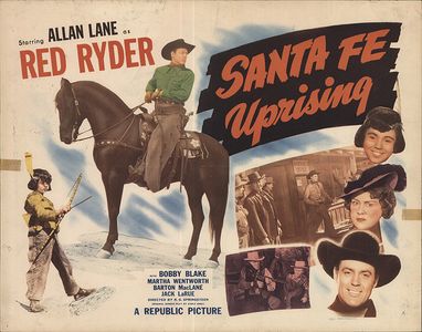Robert Blake, Tom London, Allan Lane, Barton MacLane, and Martha Wentworth in Santa Fe Uprising (1946)
