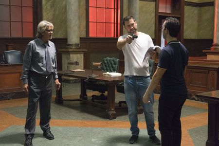 Director Aziz Tazi rehearsing a confrontation scene between Sean Stone and Oscar nominee Eric Roberts