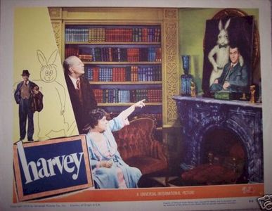 James Stewart, Josephine Hull, Cecil Kellaway, and Harvey in Harvey (1950)