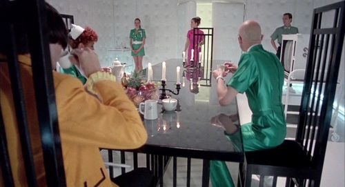 Nell Campbell, Jessica Harper, Barry Humphries, Rik Mayall, Richard O'Brien, and Patricia Quinn in Shock Treatment (1981