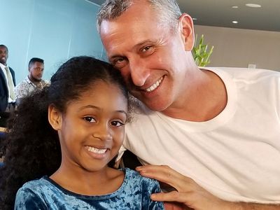 Jaxon and Adam Shankman on the set of What Men Want