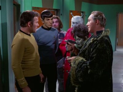 Leonard Nimoy, William Shatner, Yvonne Craig, Gary Downey, Dick Geary, and Steve Ihnat in Star Trek (1966)