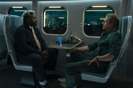Brad Pitt and Brian Tyree Henry in Bullet Train (2022)