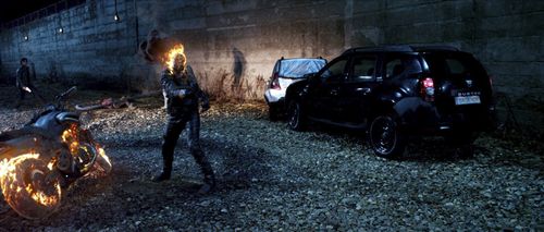 Nicolas Cage, Mark Neveldine, Violante Placido, and Brian Taylor in Ghost Rider: Spirit of Vengeance (2011)
