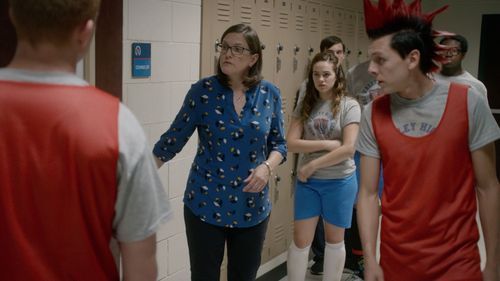 Erin Bradley Dangar as Counselor Blatt in Cobra Kai, Season 3, Episode 4