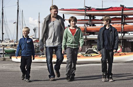 Mikael Persbrandt, Toke Lars Bjarke, Markus Rygaard, and William Jøhnk Nielsen in In a Better World (2010)