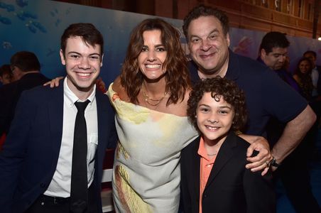 Lindsey Collins, Jeff Garlin, Alexander Gould, and Hayden Rolence at an event for Finding Dory (2016)
