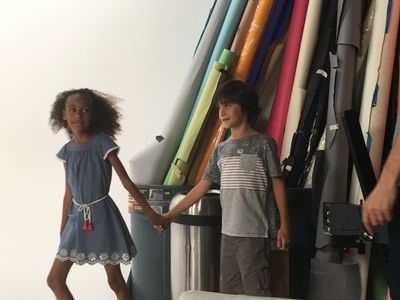 Isaiah Dell on set of Kohl's commercial.