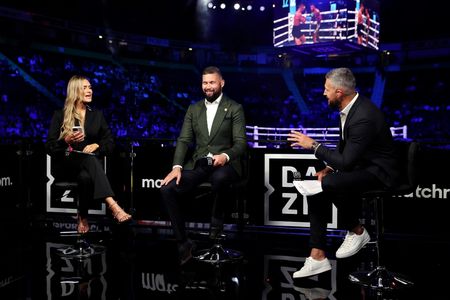 Carl Froch, Tony Bellew, and Laura Woods in DAZN Boxing: WBA Continental Welterweight Title: Conor Benn vs. Chris van He