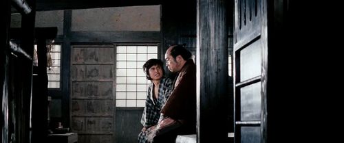 Hisaya Morishige and Osamu Sakai in Zatoichi at Large (1972)