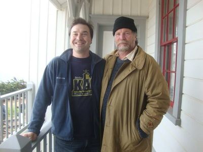With Vernon Wells on the set of EDGAR ALLAN POE'S LIGHTHOUSE KEEPER