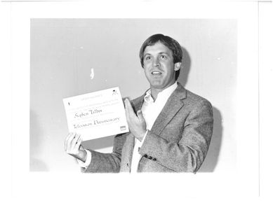 Stephen Talbot receiving San Francisco Media Alliance Award for Television Documentary in 1981.