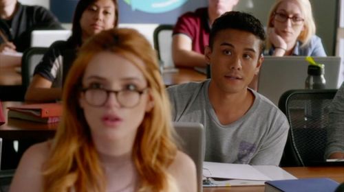 Ryan Salazar with Bella Thorne on Famous in Love (Freeform)