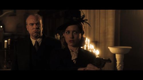 Steve Pemberton and Niamh Walsh in Good Omens (2019)
