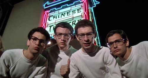 Eddie Deezen, Michael Gitomer, Marvin Katzoff, and Christopher Sands in Midnight Madness (1980)