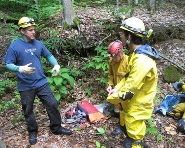 Preparing to enter Schroeder's Pants Cave during filming of the documentary, Tragic Exposure and the recovery of James G