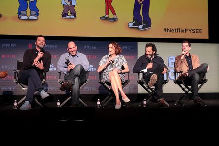 Jessi Klein, Jason Mantzoukas, Nick Kroll, John Mulaney, and Andrew Goldberg at an event for Big Mouth (2017)