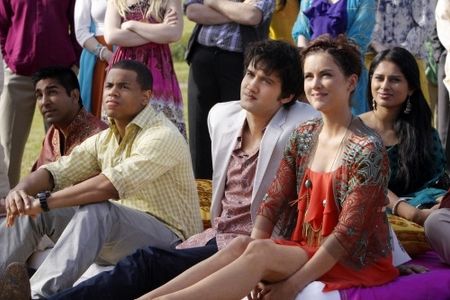 Michael Steger, Jessica Stroup, and Tristan Mack Wilds in 90210 (2008)