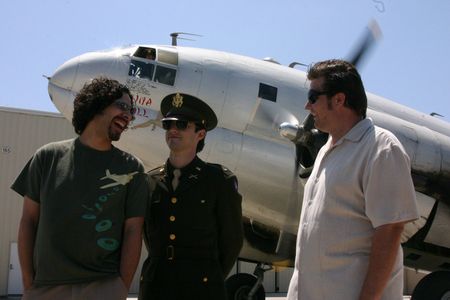 Producer Michael-Ryan Fletchall with director Allan Martinez and actor Milo Ventimiglia on the set of INTELLIGENCE