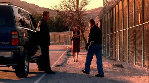 Meta Golding, Sterling Macer Jr., and William Petersen in CSI: Crime Scene Investigation (2000)