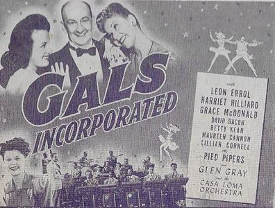 Leon Errol, Harriet Nelson, and Grace McDonald in Gals, Incorporated (1943)