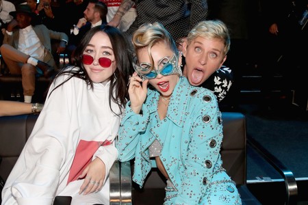 Ellen DeGeneres, Miley Cyrus, and Noah Cyrus