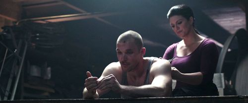 Gina Carano and Ed Skrein in Deadpool (2016)