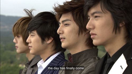 Kim Joon, Kim Hyun-joong, Lee Min-Ho, and Kim Bum in Boys Over Flowers (2009)