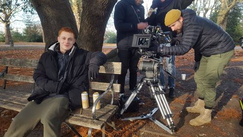 Filming as 'Archie' in 'A Brixton Tale'