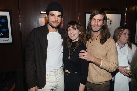 Lawrence Michael Levine, Sophia Takal, and Christopher Abbott at an event for Black Bear (2020)
