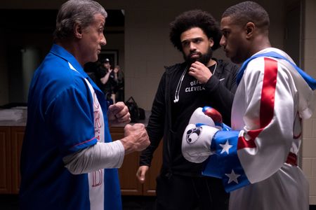 Sylvester Stallone, Michael B. Jordan, and Steven Caple Jr. in Creed II (2018)