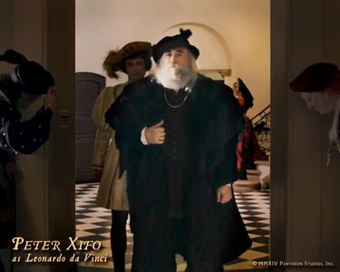 Peter Xifo as Leonardo da Vinci in Pantheon Studios docudrama, 