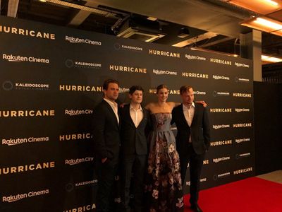 Krystof Hádek, Iwan Rheon, Milo Gibson, and Stefanie Martini at an event for Mission of Honor (2018)