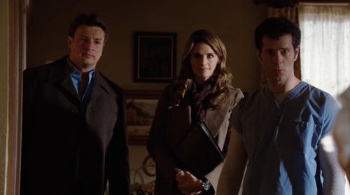 Darin Toonder, Nathan Fillion and Stana Katic in Castle and Blue Butterfly