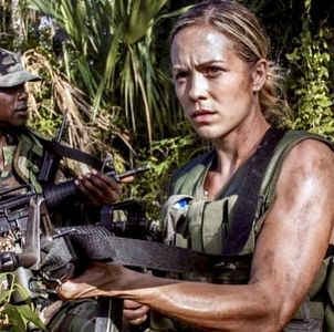 Alicia Ziegler on set of Jurassic Attack