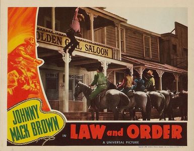 Johnny Mack Brown, Harry Cording, Ethan Laidlaw, and Kermit Maynard in Law and Order (1940)