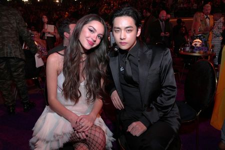 V and Olivia Rodrigo at an event for The 64th Annual Grammy Awards (2022)